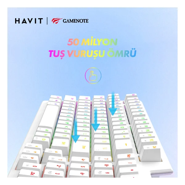Havit Gamenote Kb885l Red Switch Mekanik Oyuncu Klavyesi - Görsel 3