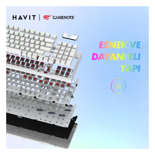 Havit Gamenote Kb885l Red Switch Mekanik Oyuncu Klavyesi - Görsel 5