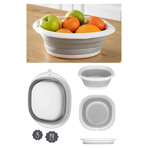 Bee Home 2li Katlanır Badya Leğen Set 5lt-10lt - Görsel 3