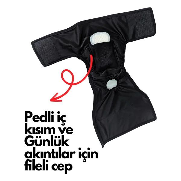 Utd Pet Dişi Köpek Regl Ve Çiş Külodu Pedli Yıkanabilir - Kırmızı - Görsel 2