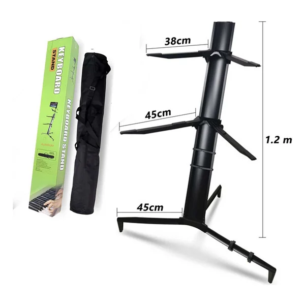 Lastvoice Ks-20bk Black Profesyonel Ultimate Org Standı Sehpası Çift Katlı Çantalı - Görsel 2