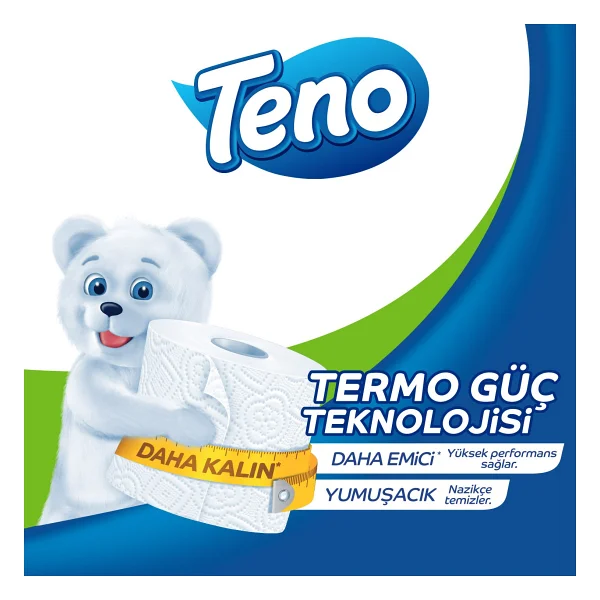 Teno 2 Katlı Cilt Dostu Tuvalet Kağıdı 96 Rulo - Yüksek Emicilik Ve Ekonomik Avantaj Paketi - Görsel 3