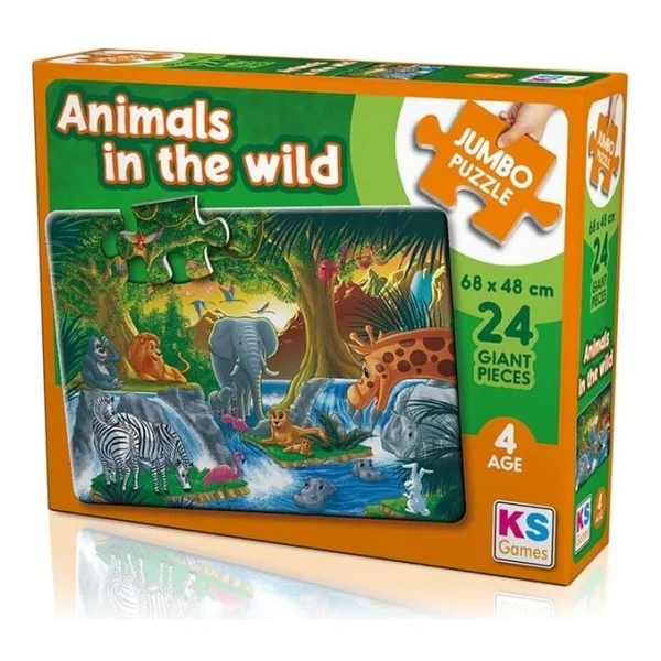 Ks Games Animal İn The Wild 24 Parça Jumbo Boy Puzzle - Görsel 3