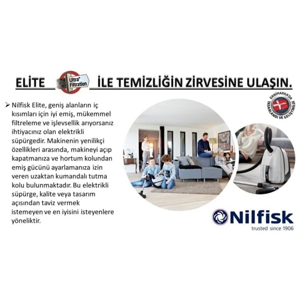 Nilfisk Elite BMSU14P10A1 Toz Torbalı Elektrik Süpürgesi - Görsel 4