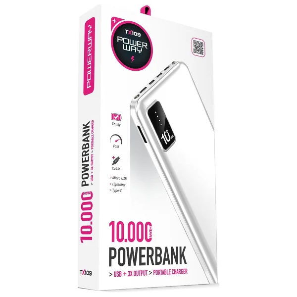 Powerway TX109 Siyah 10000 mAh Powerbank - Görsel 5