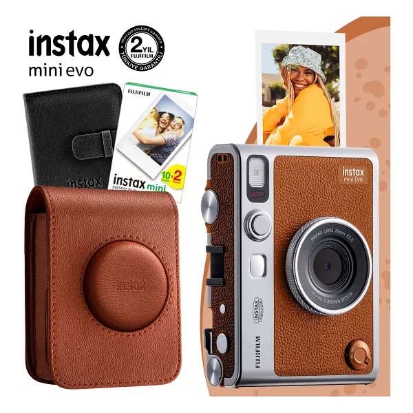 Instax Mini Evo Box Kahverengi Dijital Fotoğraf Makinesi - Görsel 2