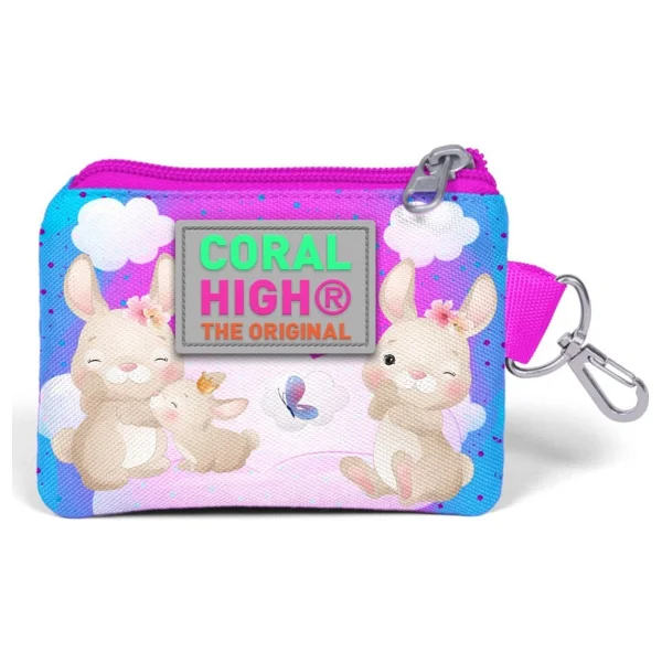 Coral High Kids Mavi Pembe Tavşan Desenli Bozuk Para Çantası 21836 - Görsel 4
