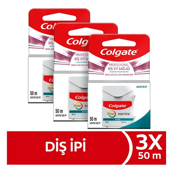 Colgate Total Profesyonel Diş Eti Sağlığı Nane Aromalı 50 M 3 Adet Diş İpi - Görsel 10
