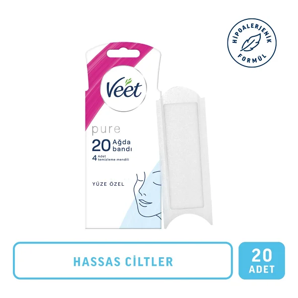 Veet Pure Hipoalerjenik Yüze Özel 20'li Sir Ağda Bandı - Görsel 2