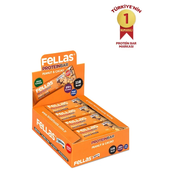 Fellas Protein Bar - Yer Fıstıklı Ve Kakaolu (32 G) X 12 Adet - Görsel 9