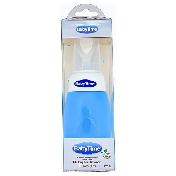 Babytime Kaşıklı Biberon 225 Ml Bt086 Mavi - Görsel 2