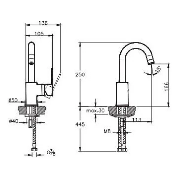 Artema Nora S A42877 Lavabo Bataryası - Görsel 2