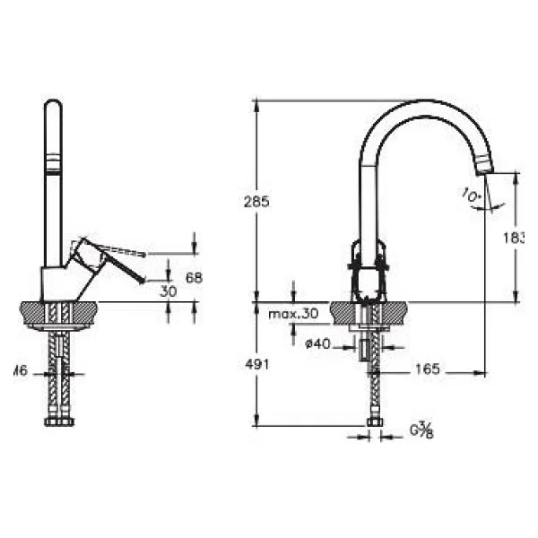 Artema Nora S A42871 Krom Mutfak Bataryası - Görsel 2