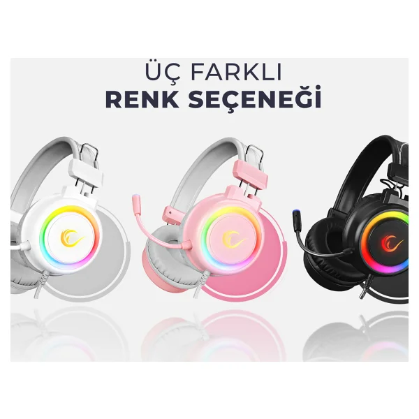 Rampage Alquist Sn-R10 Beyaz RGB 7.1 USB Kablolu Kulak Üstü Oyuncu Kulaklığı - Görsel 6