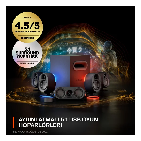 Steelseries Arena 9 RGB 5+1 Kablosuz Hoparlör - Görsel 6