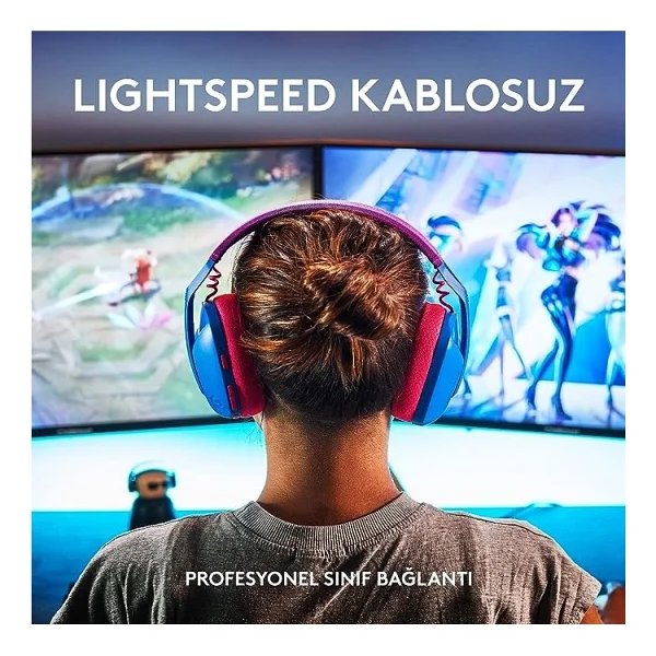 Logitech G435 Lightspeed Mavi Kablosuz Kulak Üstü Oyuncu Kulaklığı - Görsel 4