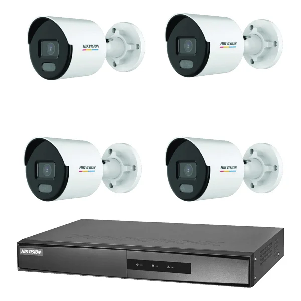 Hikvision 4 Kameralı 2 Mp Colorvu İp Güvenlik Kamera Seti (Dahili Mikrofonlu) - Görsel 5