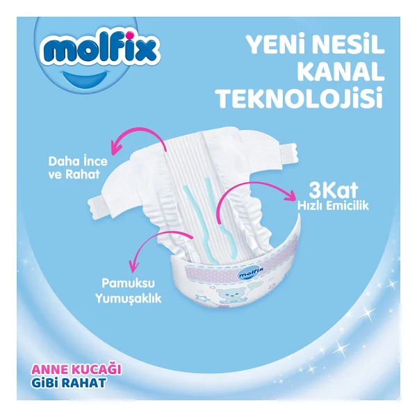 Molfix 5 Numara Junior 78'li 2 Adet Bebek Bezi - Görsel 3