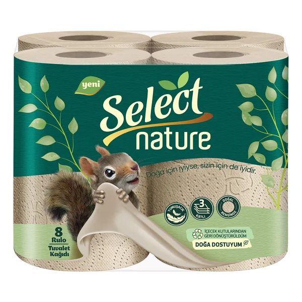 Select Nature 3 Katlı 8'li Tuvalet Kağıdı - Görsel 3