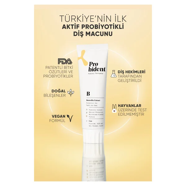 Probident Aktif Probiyotik Akgünlük Özüt Ilaveli Diş Macunu & Dil Temizleme Aparatı - Görsel 4