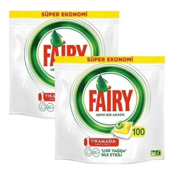 Fairy Hepsi Bir Arada Limon Bulaşık Makinesi Tableti 100'lü 2 Adet - Görsel 2