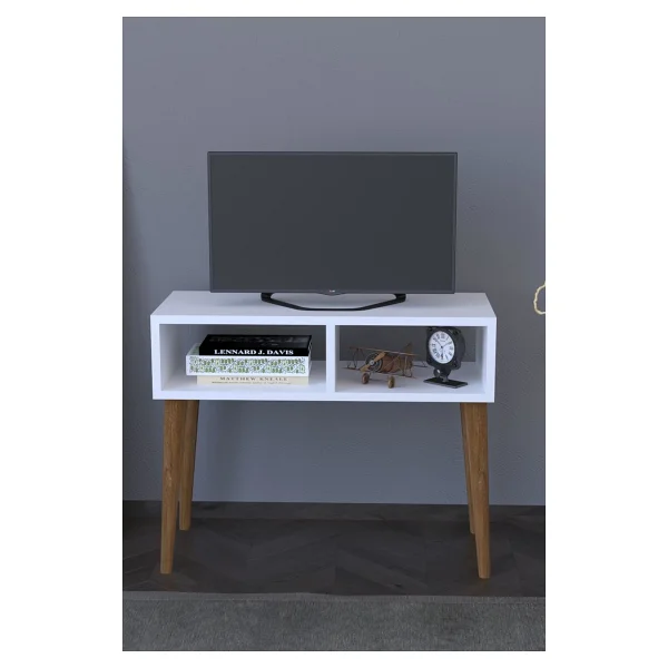 Remaks Retro TV Sehpası Beyaz - Görsel 6