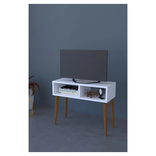 Remaks Retro TV Sehpası Beyaz - Görsel 2