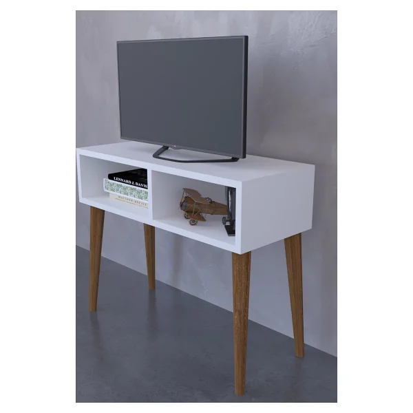 Remaks Retro TV Sehpası Beyaz - Görsel 3