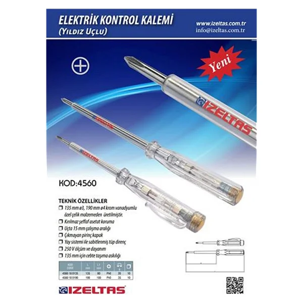 İzeltaş Yıldız Uçlu Elektrik Kontrol Kalemi 190 Mm - Görsel 4