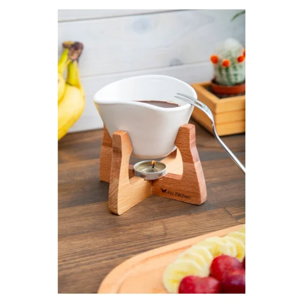 Joy Kitchen Ahşap Standlı Fondü Seti - Pembe - Görsel 6