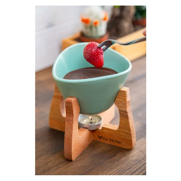 Joy Kitchen Ahşap Standlı Fondü Seti - Yeşil - Görsel 2