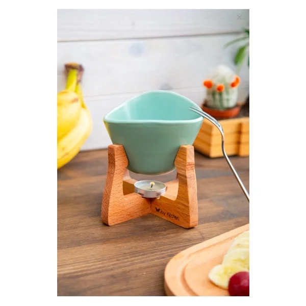 Joy Kitchen Ahşap Standlı Fondü Seti - Yeşil - Görsel 3