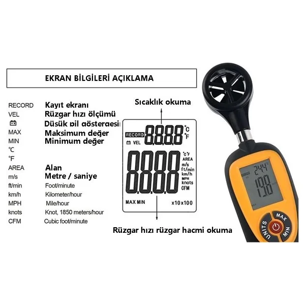 Wellhise Ht-91 Anemometre - Görsel 4