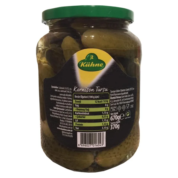 Kühne Türk Tipi Kornişon Turşusu 670 Gr / 720 Ml - Görsel 2