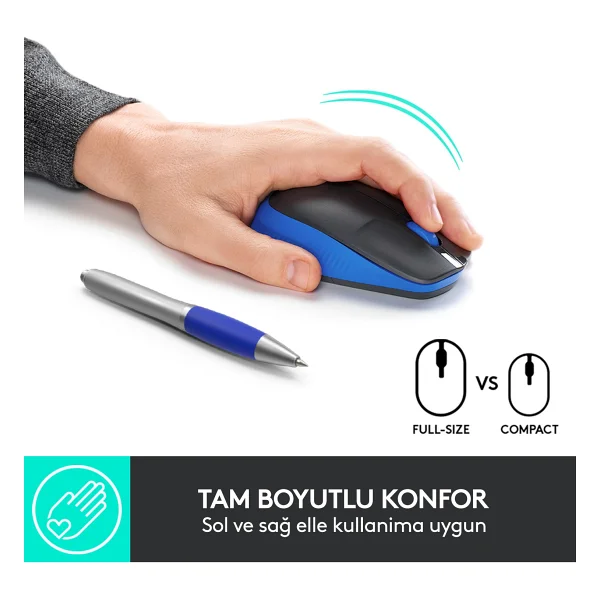 Logitech M191 Optik Kablosuz Mouse - Görsel 4