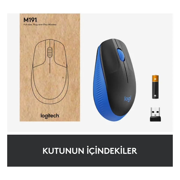 Logitech M191 Optik Kablosuz Mouse - Görsel 8
