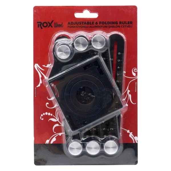 Rox Wood 0071 Alüminyum Çok Fonksiyonlu Delik Şablon Cetveli - Görsel 2