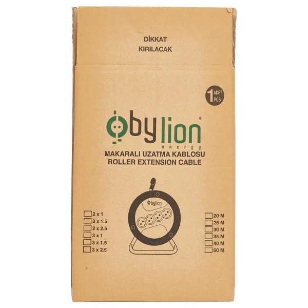 Bylion Pmk-50325-F 3x2.5 Mm 50 M 4'lü Makaralı Uzatma Kablosu - Görsel 3