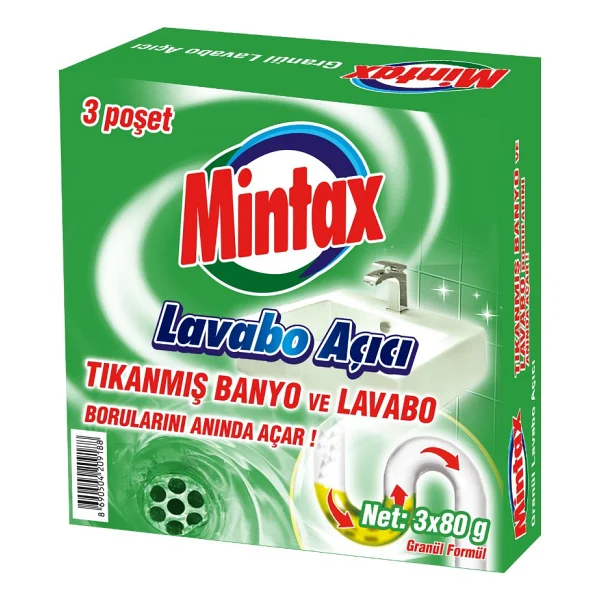 Mintax Lavabo Açıcı 3 X 80 Gr - 240 Gr - Görsel 2