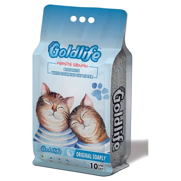 Goldlife Marsilya Sabun Kokulu İnce Taneli 10 Lt 2'li Bentonit Kedi Kumu - Görsel 4