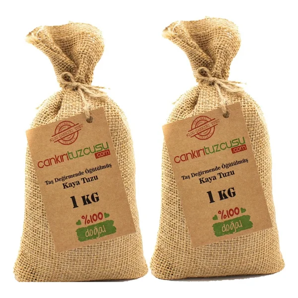 Çankırı Tuzcusu 3 Adet 1 Kg Taş Değirmende Öğütülmüş Kristal Kaya Tuzu - Görsel 3