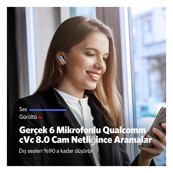 Earfun Air Pro 3 TWS ANC Kulak İçi Bluetooth Kulaklık - Görsel 9