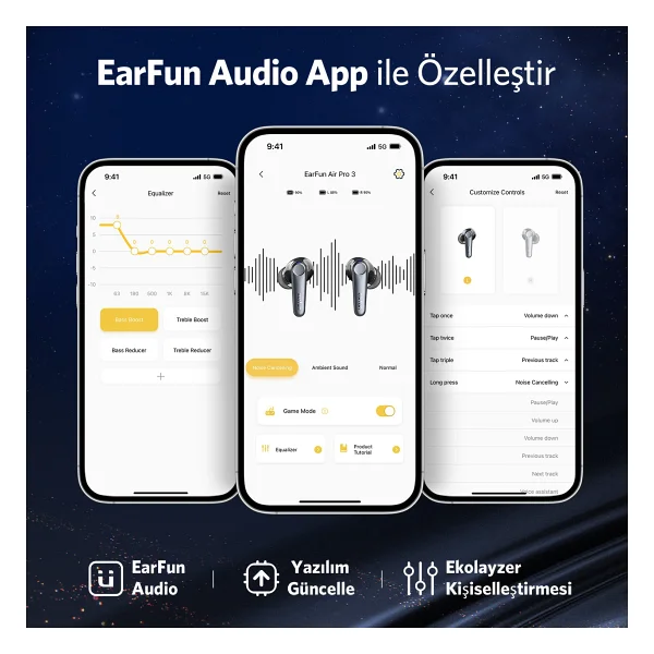 Earfun Air Pro 3 TWS ANC Kulak İçi Bluetooth Kulaklık - Görsel 6