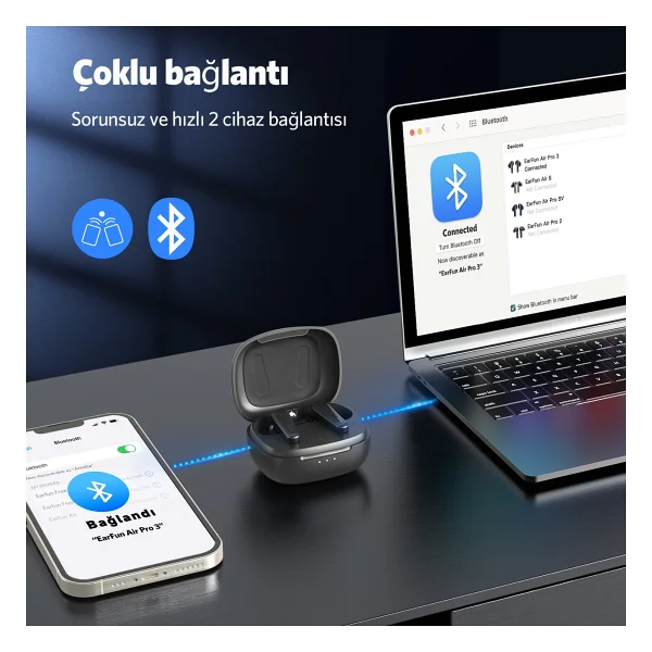Earfun Air Pro 3 TWS ANC Kulak İçi Bluetooth Kulaklık - Görsel 8