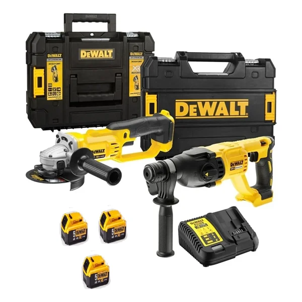 Dewalt Dch133nt Şarjlı Kırıcı Delici + Dcg412nt Şarjlı Avuç Taşlama + 3x5 Ah Akü + 1 X Dolum Cihazı - Görsel 2