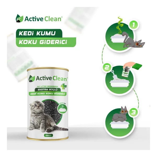 Active Clean Plus 420 Gr Kedi Kumu Koku Giderici - Görsel 2