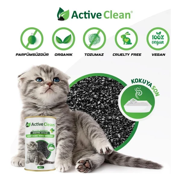 Active Clean Plus 420 Gr Kedi Kumu Koku Giderici - Görsel 4