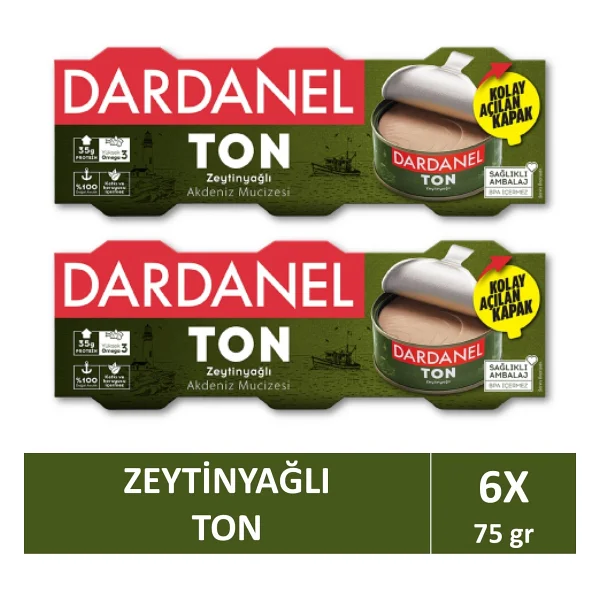 Dardanel Zeytinyağlı Ton Balığı 3x75 gr 2'li