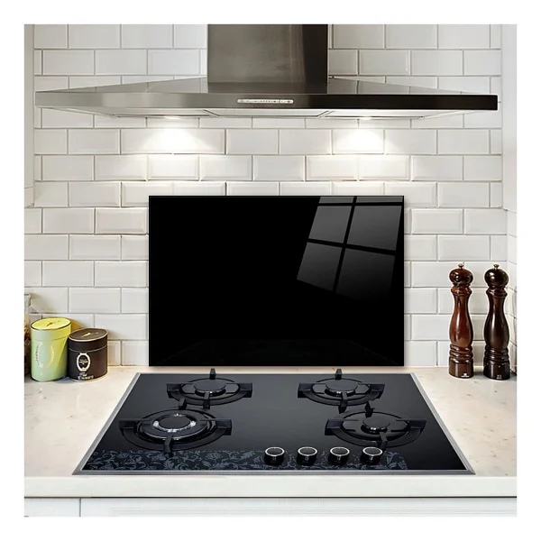Decorita Cam Ocak Arkası Koruyucu Düz Renk - Siyah 40cm X 60cm - Görsel 5