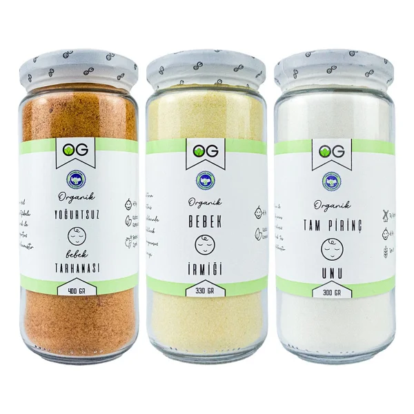 Og Natural Organik Yoğurtsuz Bebek Tarhanası 400 Gr, 6-9 Ay İçin Organik İrmik Ve Tam Pirinç Unu - Görsel 2